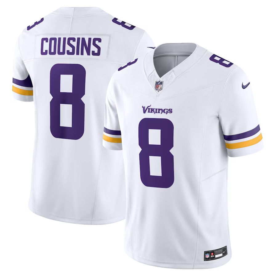 Men Minnesota Vikings 8 Kirk Cousins Nike White Vapor F.U.S.E. Limited NFL Jersey